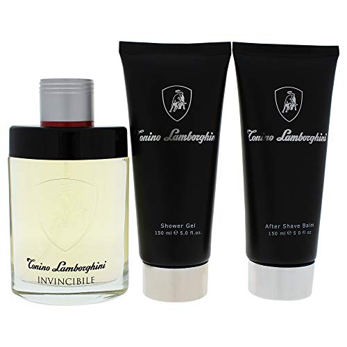 Tonino Lamborghini INVINCIBILE Gift Folio Set: Eau de Toilette 4.2 fl oz, Shower Gel 5 fl oz, After Shave Balm 5 fl oz, Portfolio Case