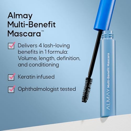 Almay Mascara, Volume, Length, Definition & Conditioning, Multi-Benefit Eye Makeup, Hypoallergenic and-Fragrance Free