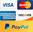 Visa Master Card American Express Discover PayPal