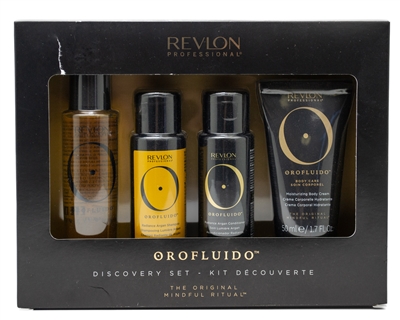 Revlon OROFLUIDO Discovery Set: Elixer, Shampoo, Conditioner, Body Care