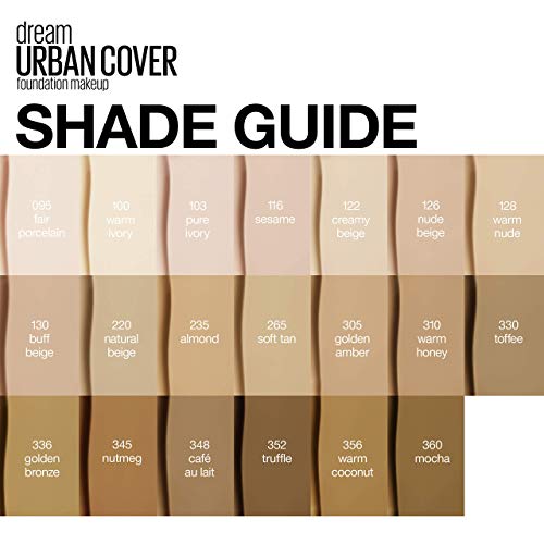 Maybelline Dream Urban Cover Full Coverage Foundation Makeup, SPF 50