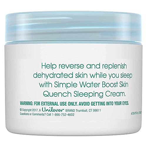 Simple Sensitive Skin Experts WATER BOOST Skin Quenching Sleeping Cream with Minerals and Plant Extracts  1.7 fl oz