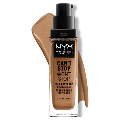 NYX Professional Makeup Can't Stop Won't Stop 24hr Full Coverage Liquid Foundation, Matte Finish, Waterproof, Cinnamon