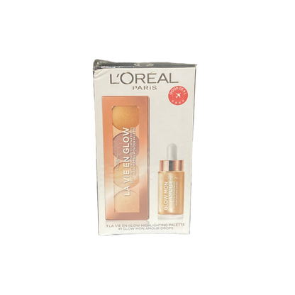 L'Oreal Paris la Vie en Glow Palette + Glow Mon Amour Drops Travel Set