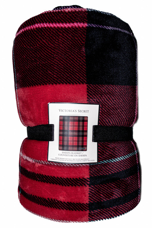 Victoria's Secret SHERPA BLANKET, 100% Recycled Polyester 50" x 60"