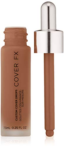COVER FX Custom Cover Drops, Multi-Use Shade-Adjusting Liquid Foundation and Concealer Makeup, Vegan & Cruelty-Free Lightweight Skin Enhancer, 0.25 Fl Oz