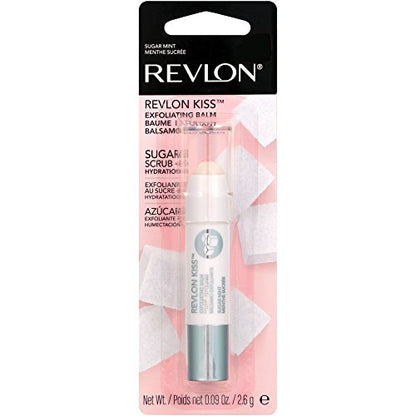 Revlon Lip Scrub Balm, Kiss Sugar Scrub Exfoliator, Lip Makeup with 24 Hour Long Lasting Hydration, Sugar Mint, 0.09 oz