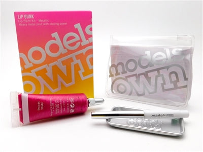 Models Own Lip Gunk Lip Paint Kit:  Metallic Gloss Shout 04 lip paint, 1 Lip brush, 1 Mixing tray, 1 Case