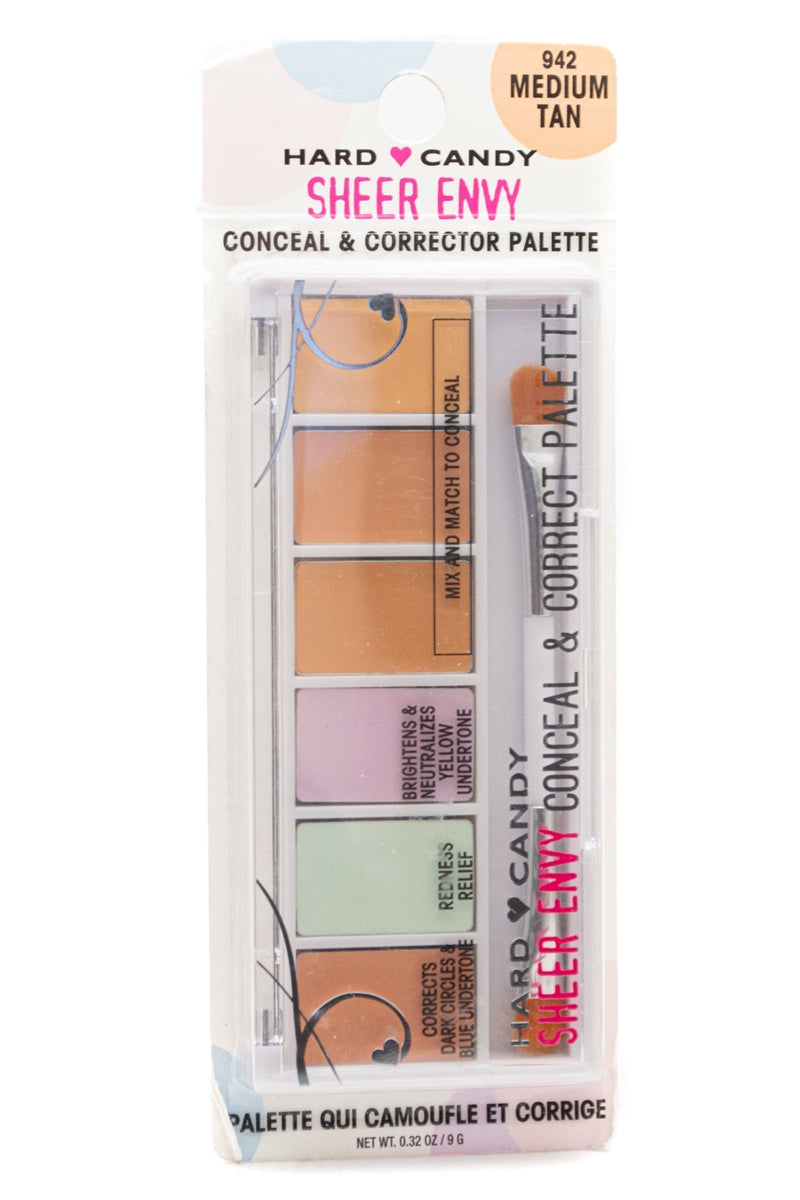 Hard Candy SHEER ENVY 942 Medium Tan Conceal & Corrector Palette  .32oz
