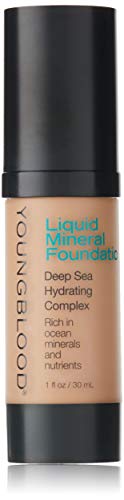 Youngblood Clean Luxury Cosmetics Liquid Mineral Foundation | Full Coverage Mineral Lightweight Makeup All Skin Types | Vegan, Cruelty Free, Paraben Free, Gluten