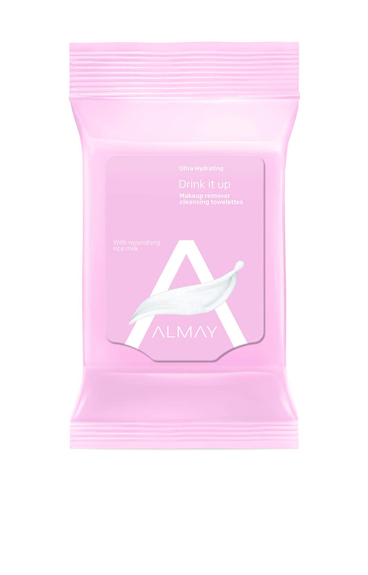 Almay  Makeup Remover Cleansing Towelettes with Nourishing Rice Milk ,  25 soft-wipes, 7.4x7.2"