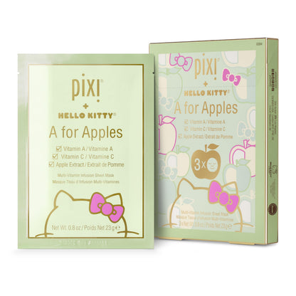Pixi + Hello Kitty A for Apples Multi-Vitamin Infusion Sheet Mask 3ct *No Box