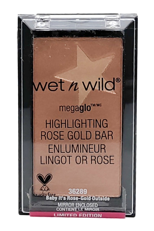 wet n wild MEGAGLOW Limited Edition Highlighting Rose Gold Bar w/ Mirror  .22oz