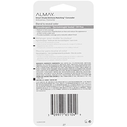 Almay Smart Shade Concealer, Hypoallergenic, Cruelty Free, Oil Free, Fragr