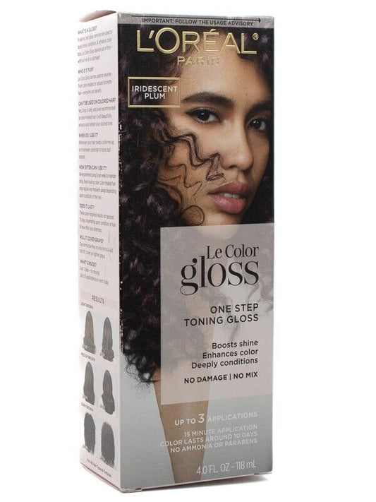 L'Oreal Le Color ONE STEP TONING GLOSS, Iridescent Plum, Up to 3 Applications