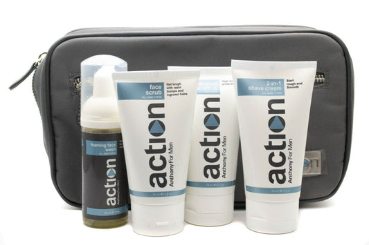 Anthony for Men Action Traveler; Face Wash, Face Scrub, Shave Cream, Moisturizer