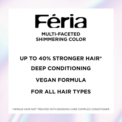 L'Oreal Paris Feria Shimmering Permanent Hair Color, P1 Sapphire Smoke (Smokey Blue), 1 Kit