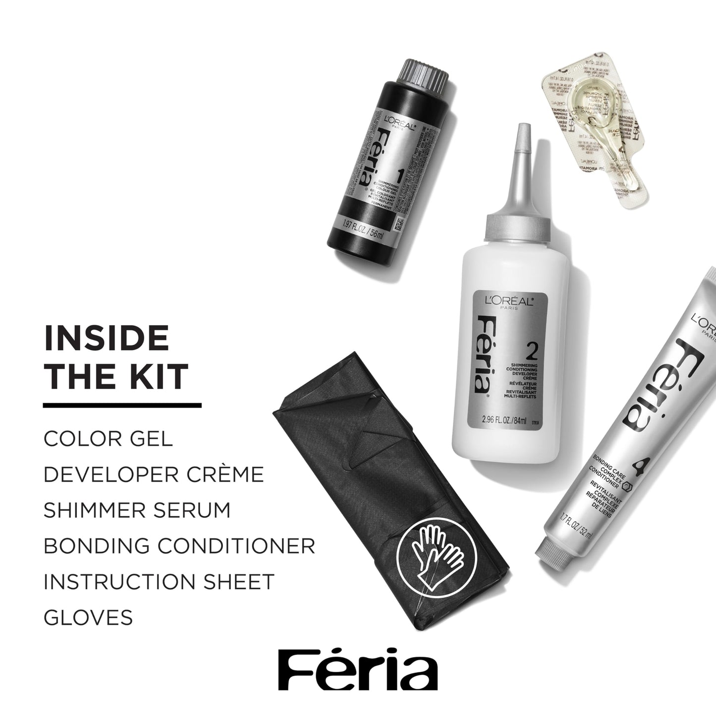 L'Oreal Paris Feria Shimmering Permanent Hair Color, 52 Auburn Rose (Medium Reddish Brown), Unisex, 1 Kit