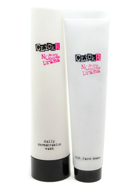 ClickR NO MORE DRAMA Daily Dermabrasion Wash and Hot Face Mask Set