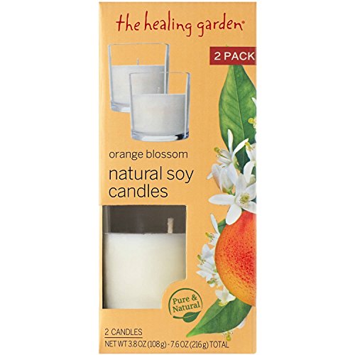 The Healing Garden Orange Blossom Natural Soy Candles, 3.8 oz, 2 Count