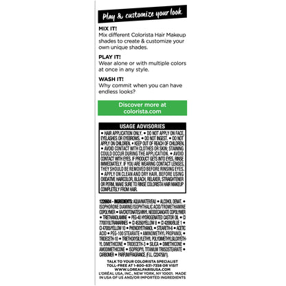 L'Oreal Paris Colorista Hair Makeup 1-Day Hair Color, 100 Neon Green (for blondes), 1 fl. oz.
