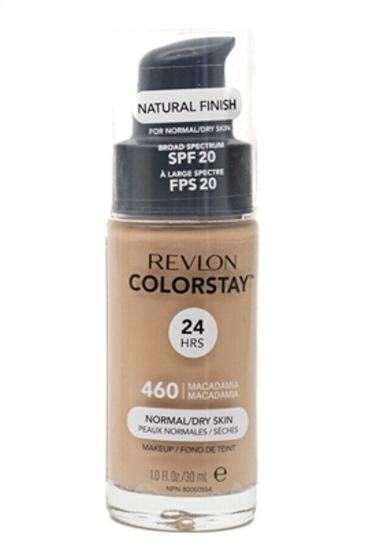 Revlon COLORSTAY Makeup, Natural Finish Normal/Dry SPF 20, 460 Macadamia 1 fl oz