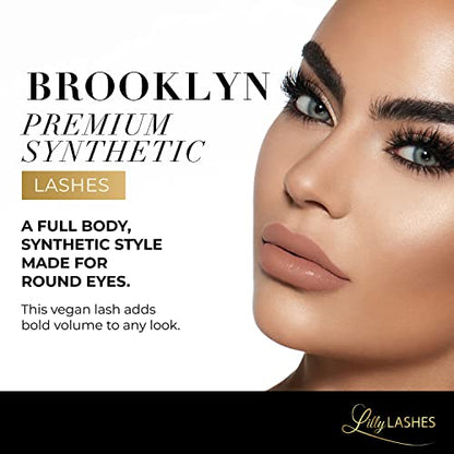 Lilly Lashes BROOKLYN Premium Synthetic Mink Lashes, One Pair