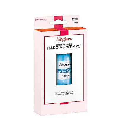 Sally Hansen Hard As Nails Hard As Wraps, Transparent, Nail Hardener, .44 Fl Oz, Nail Strengthener, Clear Nail Polish, Nail Strengthening Polish, Smooth, Protective
