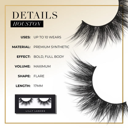Lilly Lashes HOUSTON Premium Synthetic Mink Lashes, One Pair