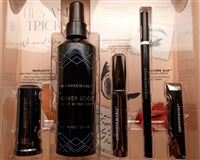 Kristoffer Buckle's VANITY COLLECTION Volume 1, 5pc set, Tan; Triplicity Perfecting Foundation Stick, Power Lock Makeup Setting Spray, Grand Opening Volumizing Mascara, Stunt Double Liquid Eyeliner + Corrector, Cashmere Slip