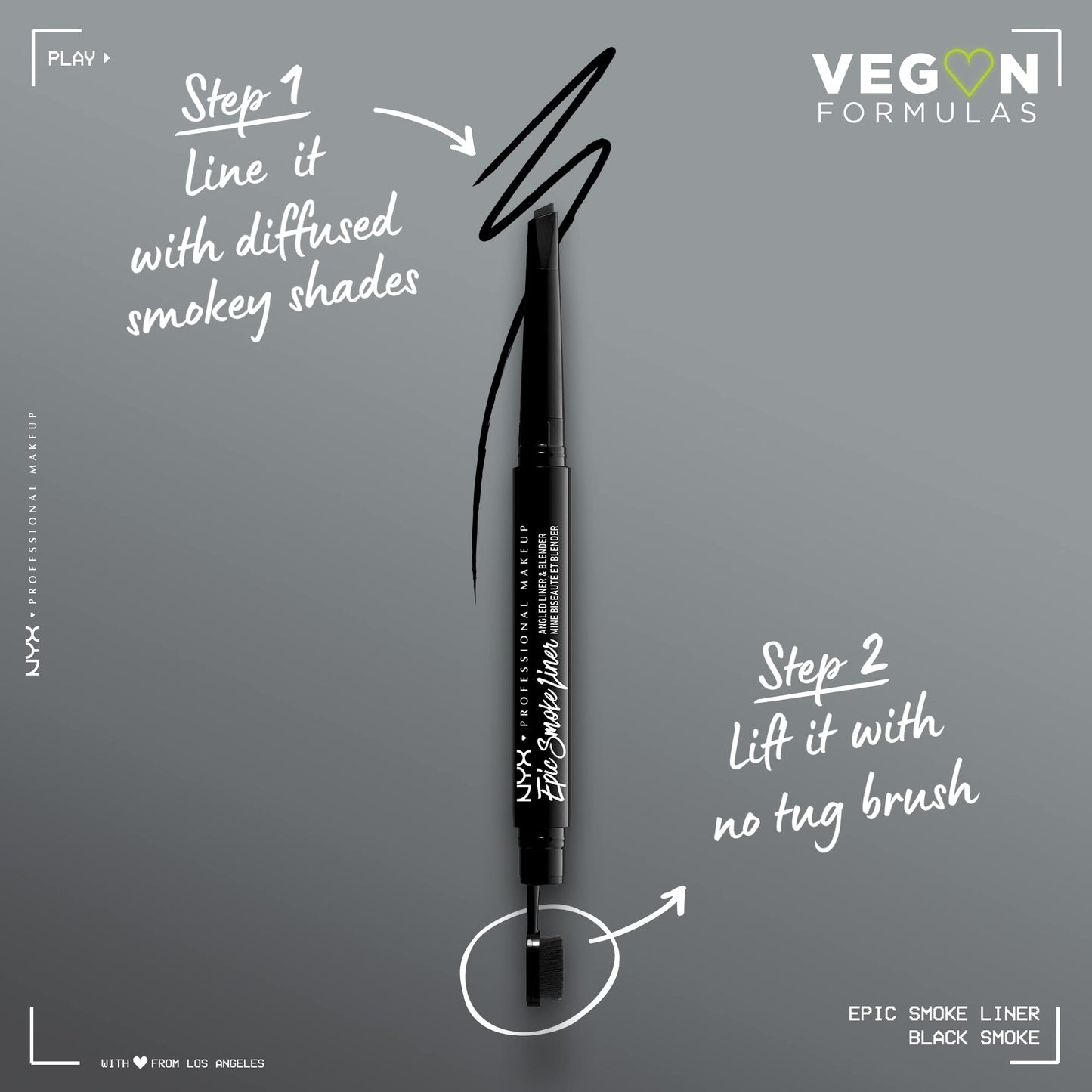 NYX Professional Makeup Epic Smoke Liner, Vegan Smokey Eyeliner, Black Smoke
