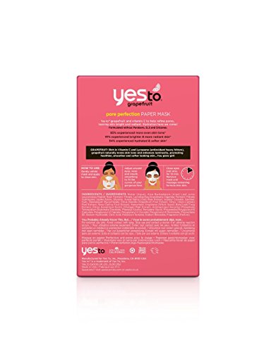 Yes To Grapefruit CORRECT & REPAIR Paper Mask, 5 Single Use Maskes  .037 fl oz
