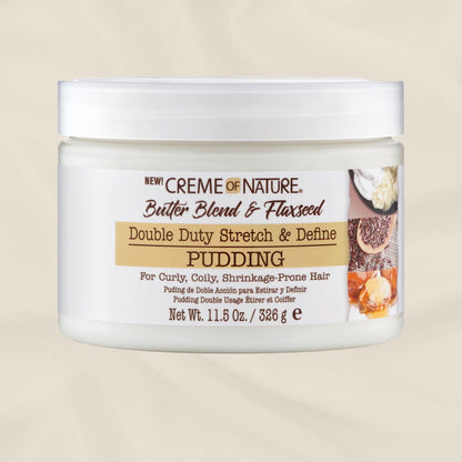 Creme of Nature Butter Blend & Flaxseed Stretch & Define Hair Styling Cream Pudding 11.5 oz