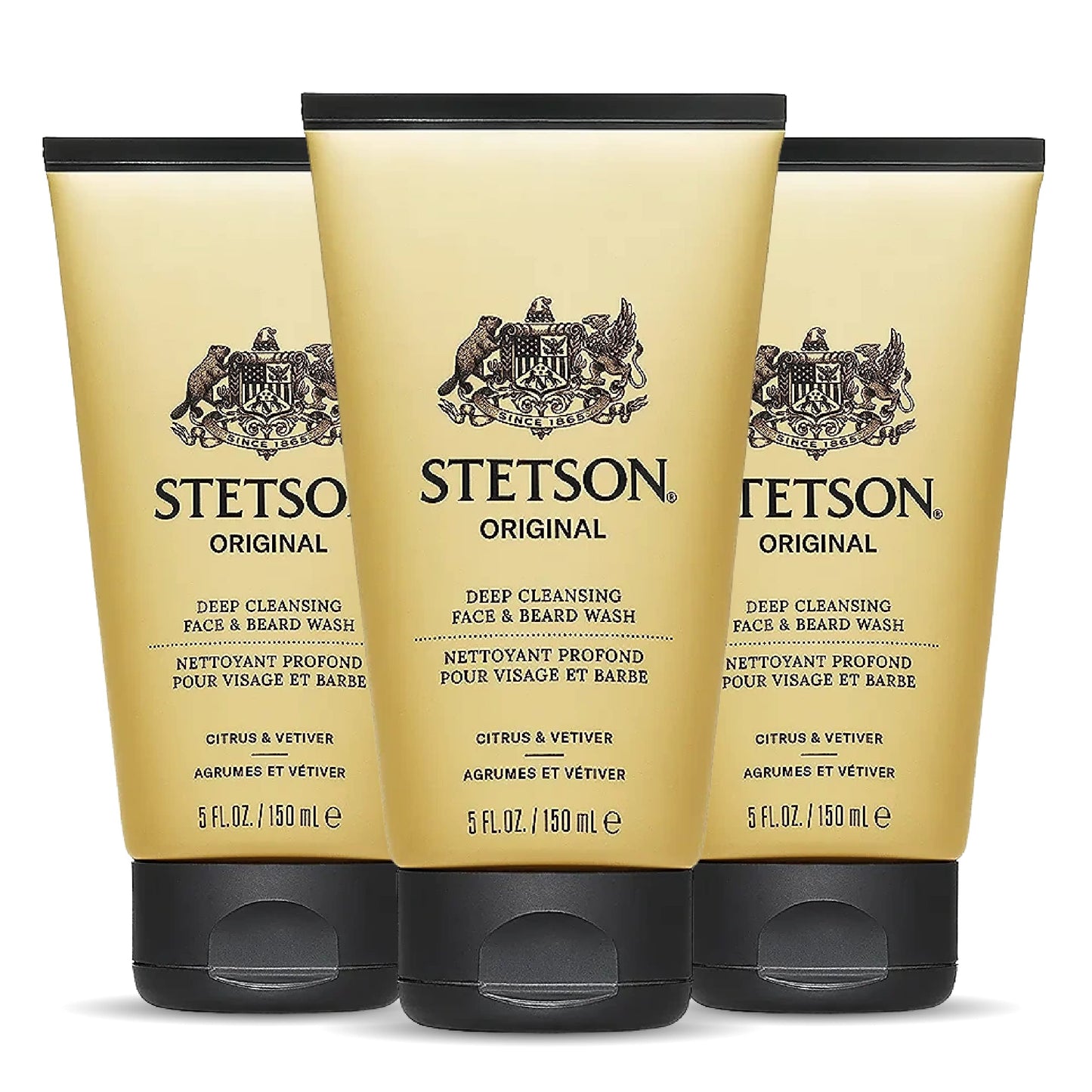 SCENT BEAUTY STETSON Personal Care Face & Beard Moisturizer Facial Moisturizer for Men - Cream for Face & Beard - 5 oz - 3 Pack - Original Fragrance