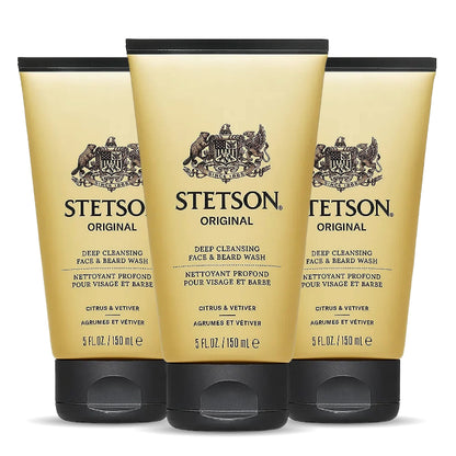 SCENT BEAUTY STETSON Personal Care Face & Beard Moisturizer Facial Moisturizer for Men - Cream for Face & Beard - 5 oz - 3 Pack - Original Fragrance