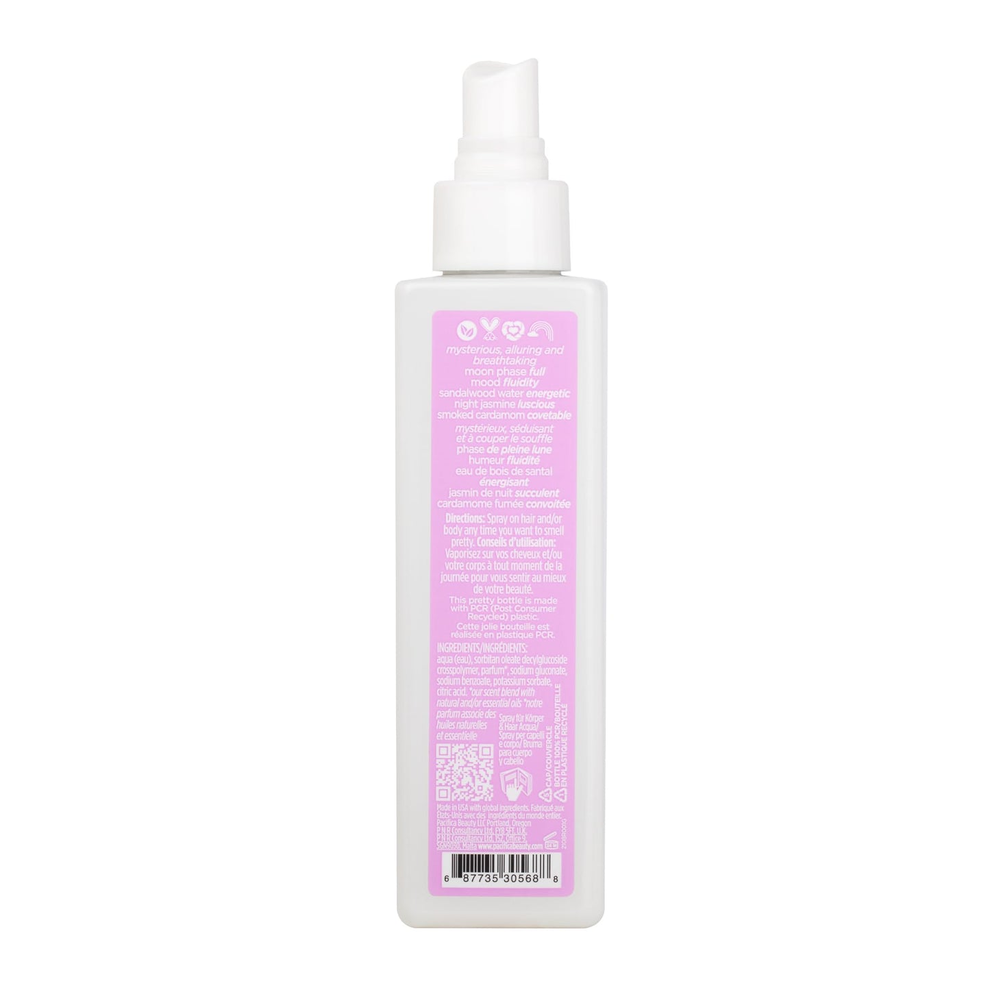Pacifica Beauty Neon Moon Hair Perfume & Body Mist, 6.5oz, Sandalwood, Jasmine, Smoky Cardamom Notes