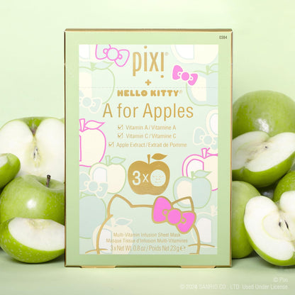 Pixi + Hello Kitty A for Apples Multi-Vitamin Infusion Sheet Mask 3ct *No Box