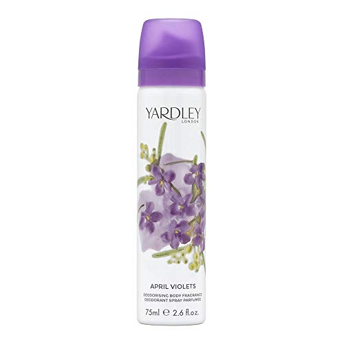 Yardley APRIL VIOLETS Deodorising Body Spray; Rose, Orchid, Golden Jasmine, Golden Sandalwood and Vanilla   2.6 fl oz