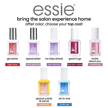 essie no chips ahead top coat, anti-chip + wear nail polish, 0.46 fl. oz. (Packaging May Vary)