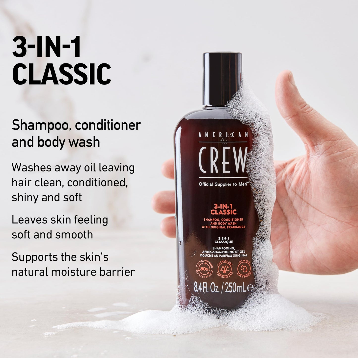 American Crew 3-in-1 Shampoo, Conditioner & Body Wash 8.4 Oz