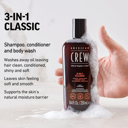 American Crew 3-in-1 Shampoo, Conditioner & Body Wash 8.4 Oz