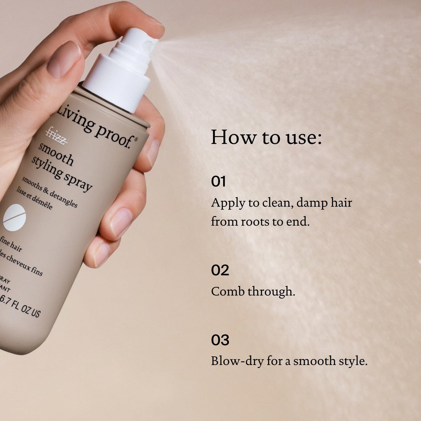 Living Proof No Frizz Smooth Styling Spray by Living Proof, 6.7oz Styling Spray