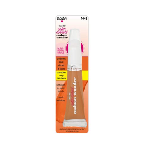 Hard Candy SHEER ENVY Color Correct Cushion Wonder 1449 with Built In Sponge for Medium Deep Skin Tones  .5 fl oz