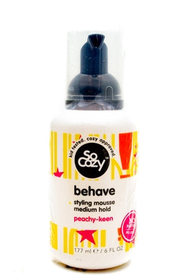 So Cozy BEHAVE Medium Hold Styling Mousse Salon Formulas for Kids, Peachy-K