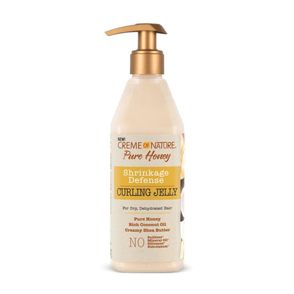 Creme of Nature Pure Honey Curl Shrinkage Defense Curling Jelly, 12 oz