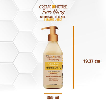 Creme of Nature Pure Honey Curl Shrinkage Defense Curling Jelly, 12 oz