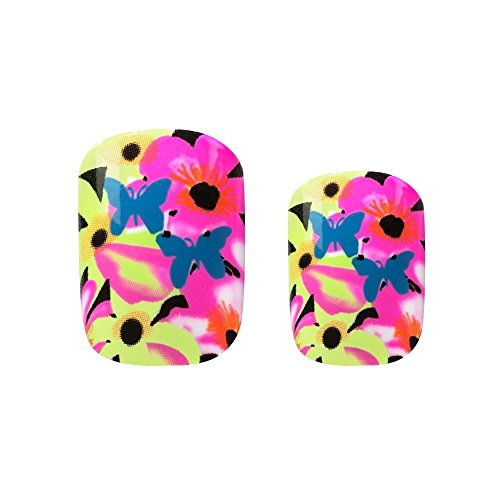 Elegant Touch Express 3 Minute Manicure Fleur: 24 Pre-Glued Nails 10 Sizes, Prep Wipe, Nail File