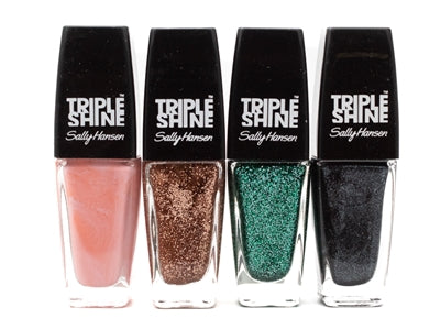 Sally Hansen Triple Shine set of 4: 200 Pixie Sticks, 190 Sick Black, 320 Dream Sequins, 350 Seanic (each .33 fl oz)
