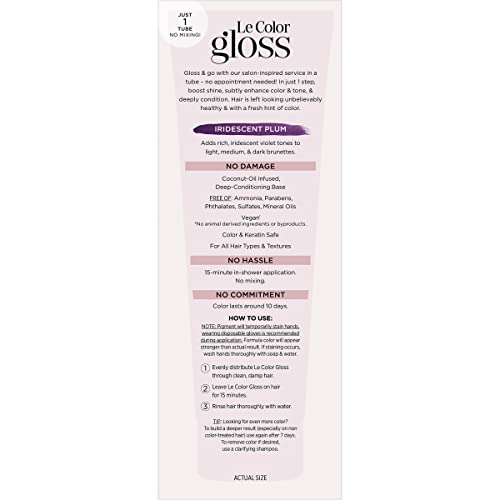 L'Oreal Le Color ONE STEP TONING GLOSS, Iridescent Plum, Up to 3 Applications