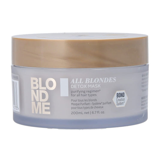 BLONDME All Blondes Detox Mask – Purifying and Detoxifying Hair Care for Color Treated and Natural Blonde Hair – Hydrating Treatment Removes Impurities – All Hair Types, 200 ml
